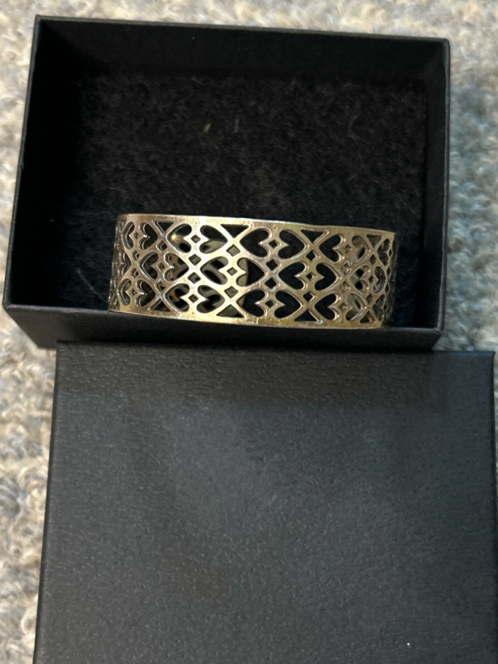 Akakpo Patience Narrow Cuff - etched brass - Russian gold finish